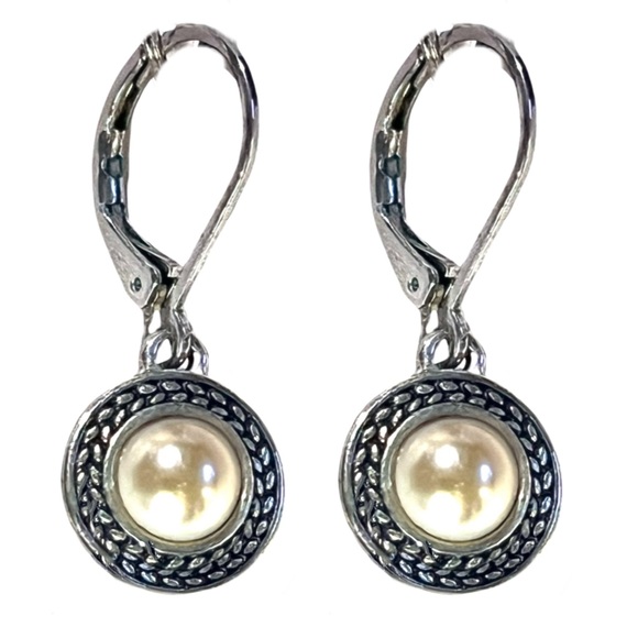 NAPIER • Pearl Drop Halo Tribal Boho Earrings - Picture 1 of 4